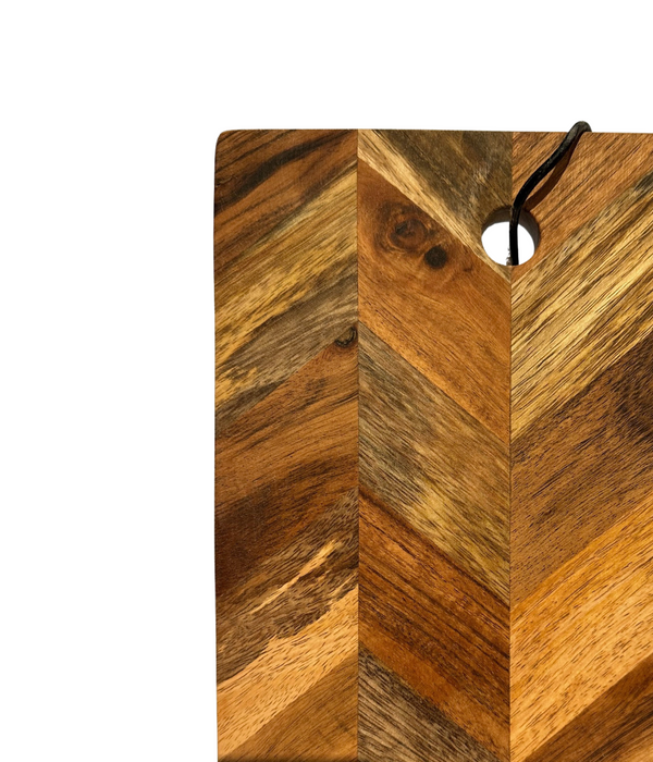 Vintage chevron serveringsbräda 20×65 cm