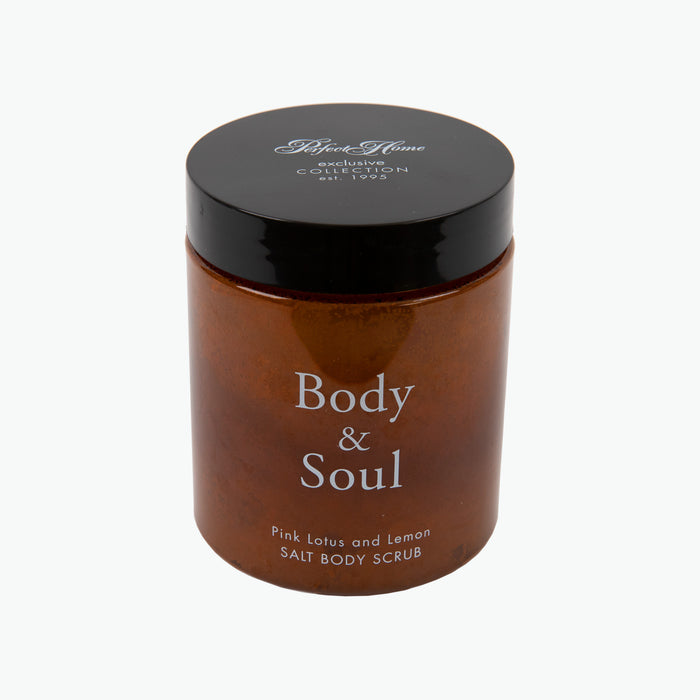 Body & Soul kroppsskrubb med salt Pink Lotus & Lemon