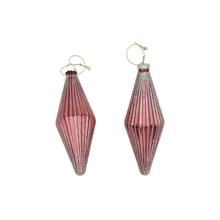 Juldekoration spets röd 2 st