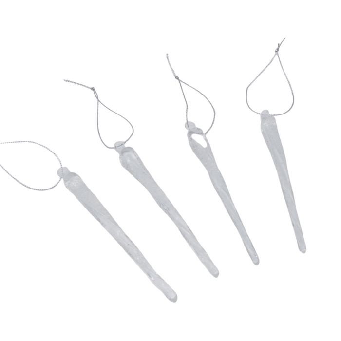 Juldekoration istapp frostad 4 st