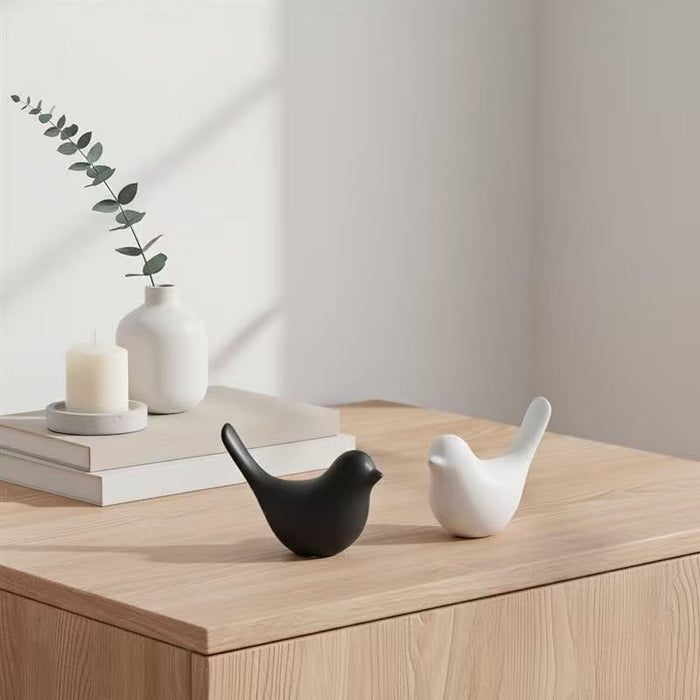 Bird figur vit medium