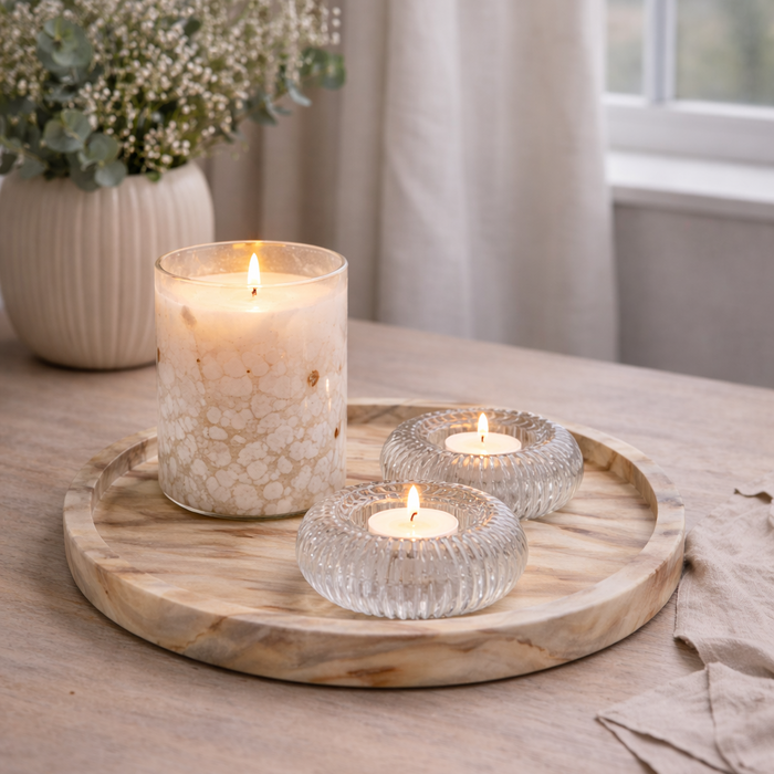 Natural Marble fat Ø25 cm