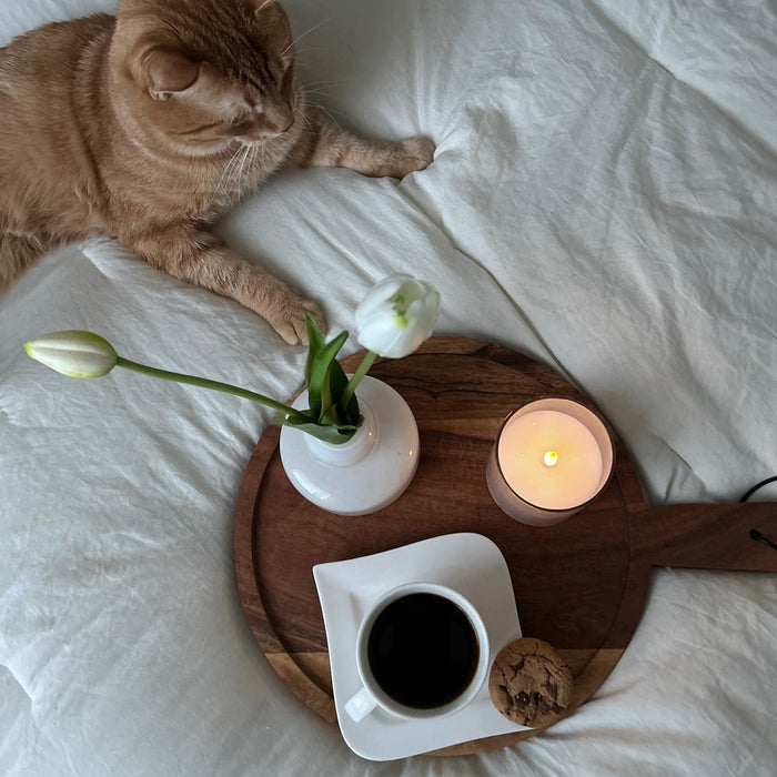 Vintage rund serveringsbräda 30×40 cm